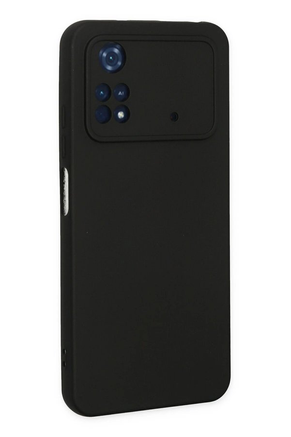 Xi̇aomi̇ Poco M4 Pro 4G Kılıf Nano İçi̇ Kadi̇fe Si̇li̇kon - Si̇yah - Dropx8846-9655