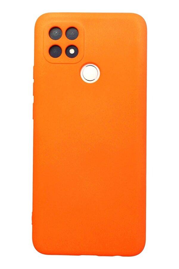 Oppo A15 Kılıf Nano İçi̇ Kadi̇fe Si̇li̇kon - Turuncu - Dropx5900-3396