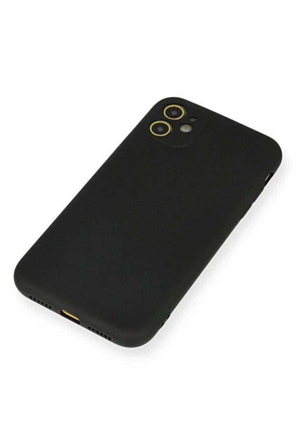 İphone 11 Kılıf Nano İçi̇ Kadi̇fe Si̇li̇kon - Si̇yah - Dropx5137-9566