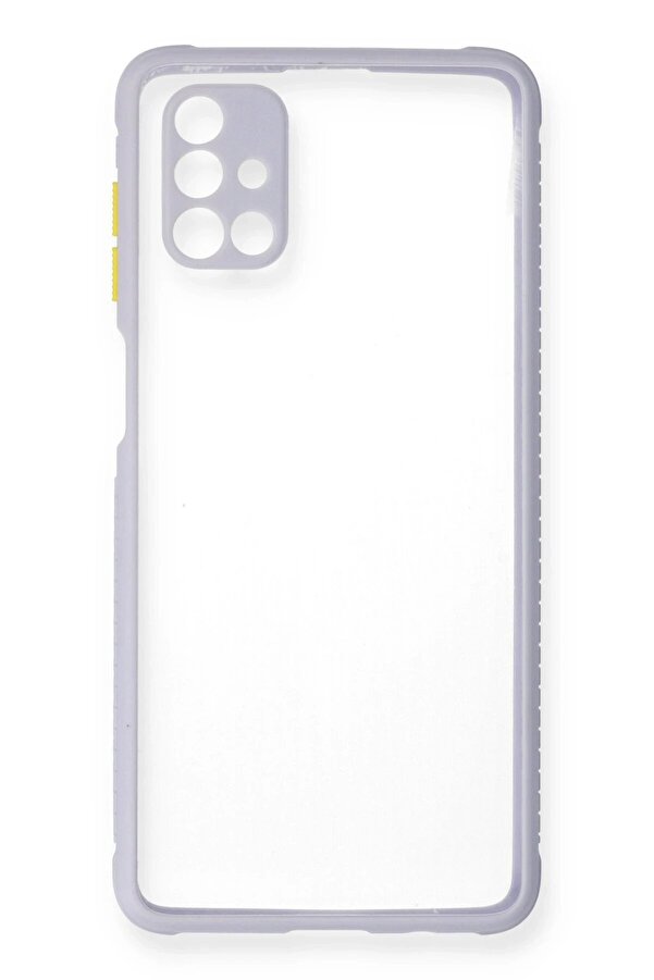 Samsung Galaxy M51 Kılıf Mi̇ami̇ Şeffaf Si̇li̇kon - Li̇la - Dropx9686-6793