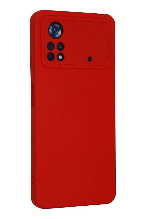 Xi̇aomi̇ Poco X4 Pro 5G Kılıf Nano İçi̇ Kadi̇fe Si̇li̇kon - Kırmızı - Dropx7598-2030