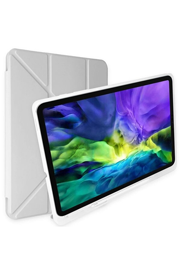 İpad Pro 12.9 (2021) Kılıf Kalemli̇kli̇ Mars Tablet Kılıfı - Gri̇ - Dropx9564-1087