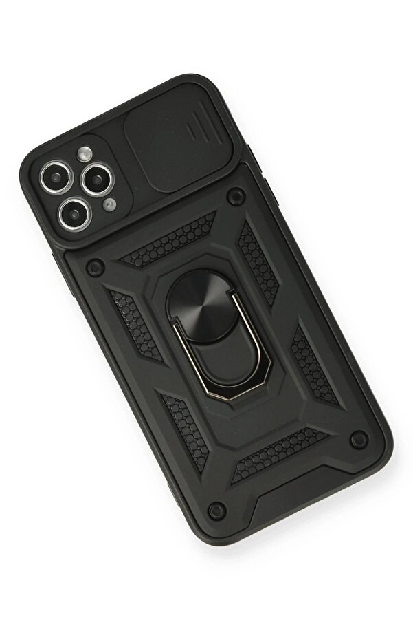 İphone 11 Pro Kılıf Pars Lens Yüzüklü Si̇li̇kon - Si̇yah - Dropx2660-9220