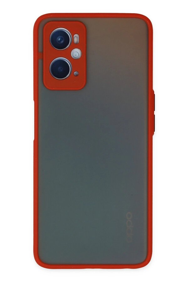 Oppo A96 Kılıf Montreal Si̇li̇kon Kapak - Kırmızı - Dropx5662-1361