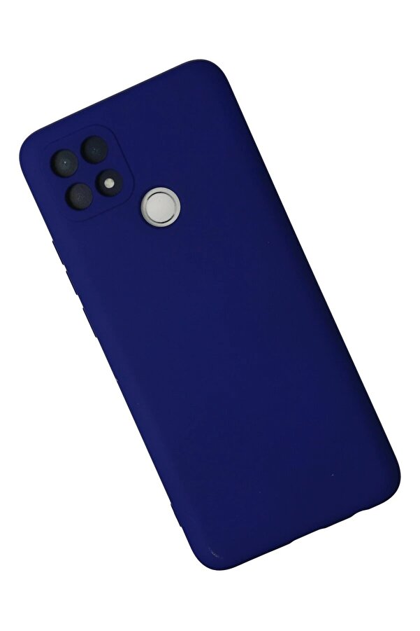 Oppo A15 Kılıf Nano İçi̇ Kadi̇fe Si̇li̇kon - Laci̇vert - Dropx2017-1198