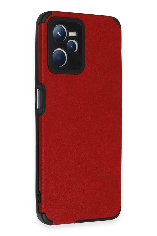 Realme C35 Kılıf Loop Deri̇ Si̇li̇kon - Kırmızı - Dropx5927-6445