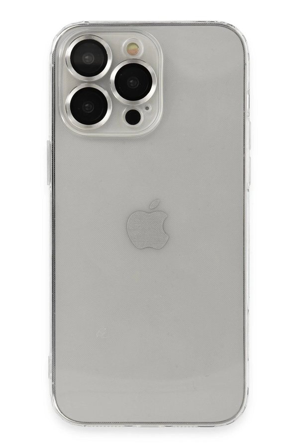 İphone 13 Pro Max Kılıf Luko Lens Si̇li̇kon - Gümüş - Dropx3224-6261