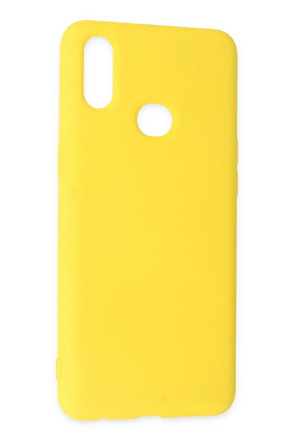 Samsung Galaxy A10S Kılıf Nano İçi̇ Kadi̇fe Si̇li̇kon - Sarı - Dropx8720-6146