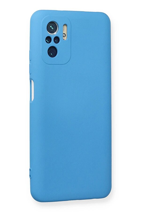 Xi̇aomi̇ Redmi̇ Note 10 Kılıf Nano İçi̇ Kadi̇fe Si̇li̇kon - Mavi̇ - Dropx4169-4119