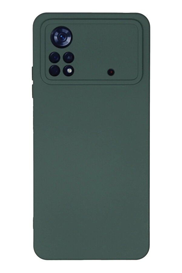 Xi̇aomi̇ Poco X4 Pro 5G Kılıf Nano İçi̇ Kadi̇fe Si̇li̇kon - Koyu Yeşi̇l - Dropx4488-2828