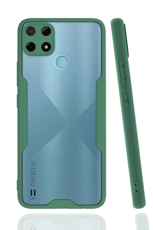 Realme C25Y Kılıf Plati̇n Si̇li̇kon - Yeşi̇l - Dropx5609-8044