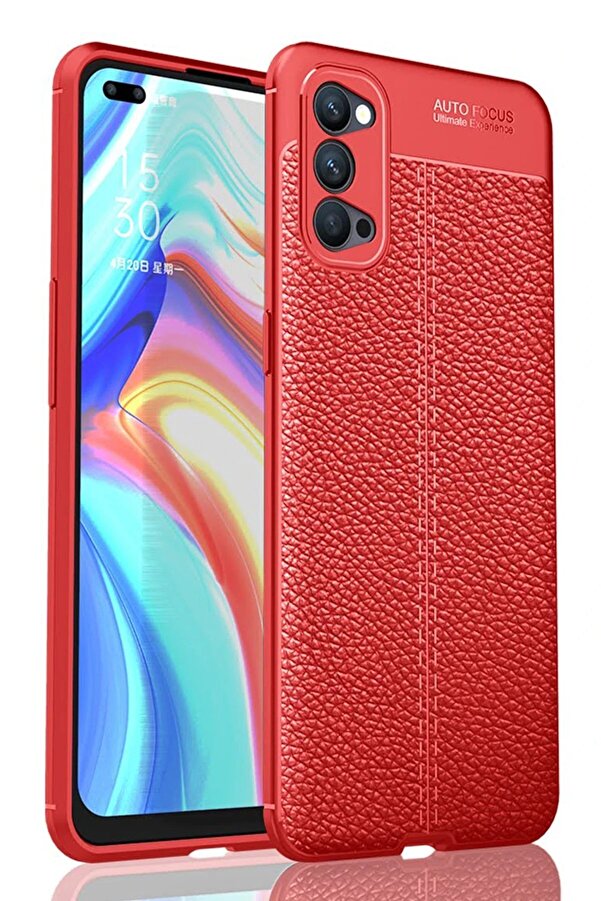 Oppo Reno 4 Kılıf Auto Focus Kapak - Kırmızı - Dropx9516-2557