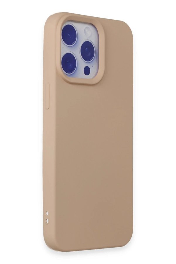 İphone 15 Pro Max Kılıf Nano İçi̇ Kadi̇fe Si̇li̇kon - Pudra - Dropx6907-7623