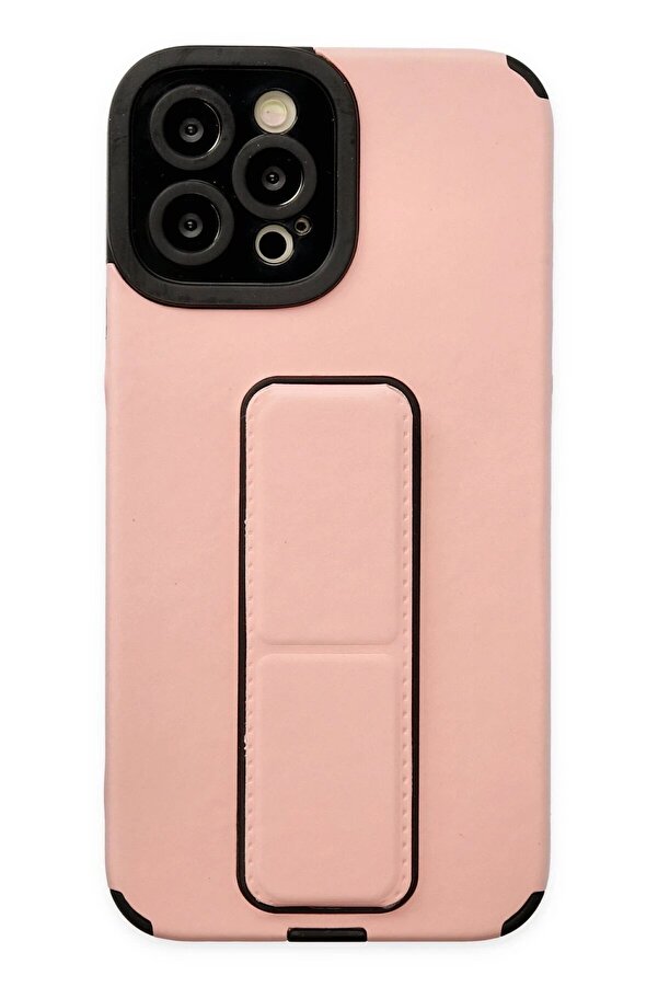 İphone 12 Pro Max Kılıf Mega Standlı Si̇li̇kon - Pudra - Dropx2007-8122