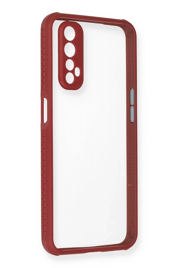 CepteToptan Realme 7 Kılıf Miami Şeffaf Silikon - Fuşya - DROPX8010-6069