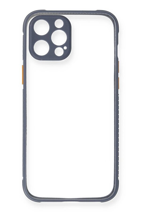 İphone 12 Pro Kılıf Mi̇ami̇ Şeffaf Si̇li̇kon - Gri̇ - Dropx3989-8913