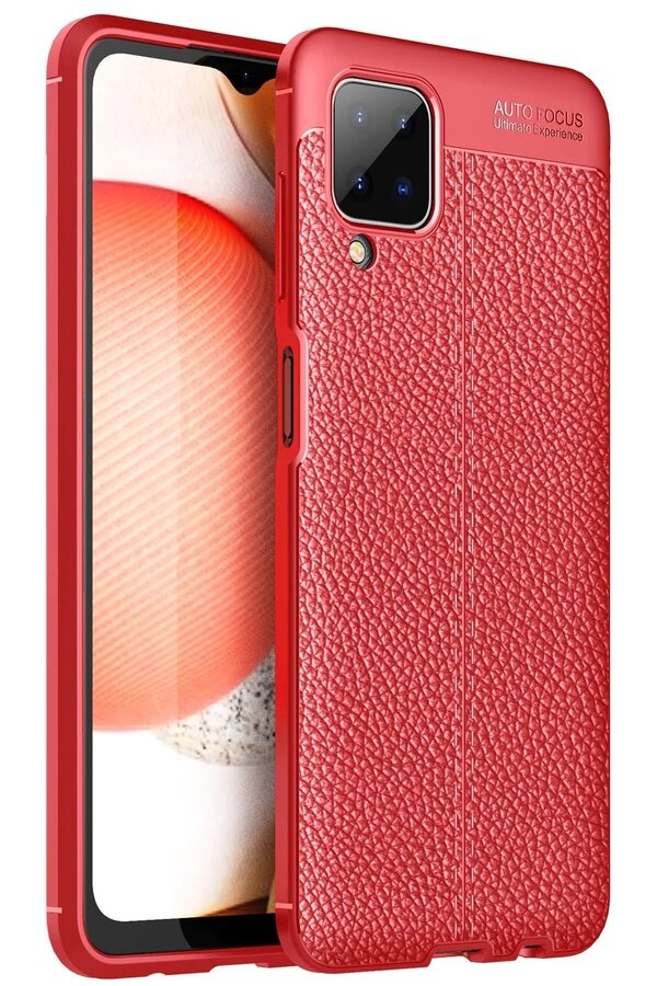 CepteToptan Samsung Galaxy A12 Kılıf Auto Focus Kapak - Kırmızı - DROPX2935-9495
