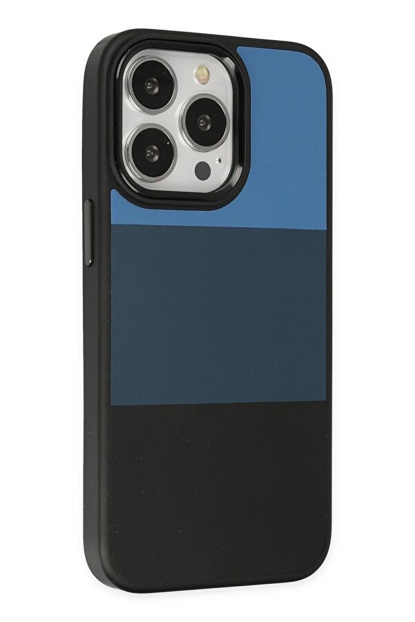 İphone 14 Pro Max Kılıf Ki̇ng Kapak - Mavi̇-Si̇yah - Dropx6974-4157
