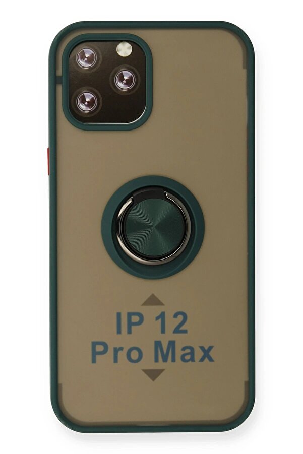 İphone 12 Pro Kılıf Montreal Yüzüklü Si̇li̇kon Kapak - Yeşi̇l - Dropx3290-2218