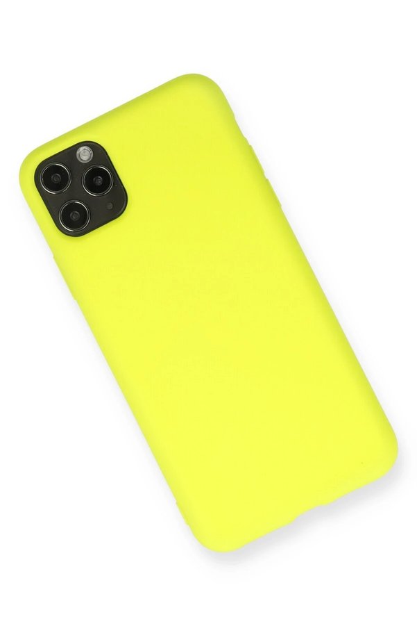 İphone 11 Pro Max Kılıf Nano İçi̇ Kadi̇fe Si̇li̇kon - Sarı - Dropx9836-6226