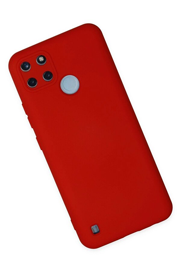 Realme C25Y Kılıf Nano İçi̇ Kadi̇fe Si̇li̇kon - Kırmızı - Dropx7752-4896