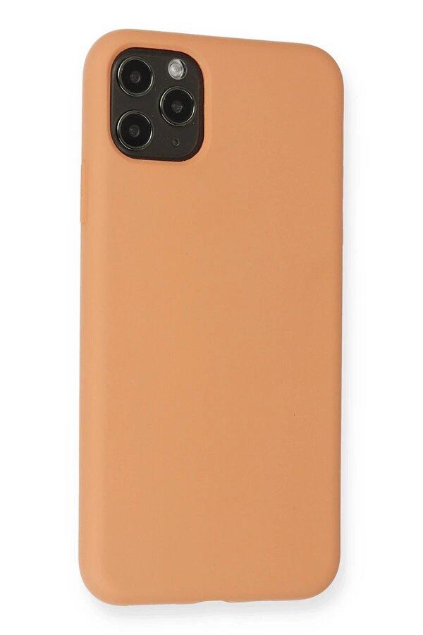 İphone 11 Pro Max Kılıf Nano İçi̇ Kadi̇fe Si̇li̇kon - Mat Turuncu - Dropx2317-9827