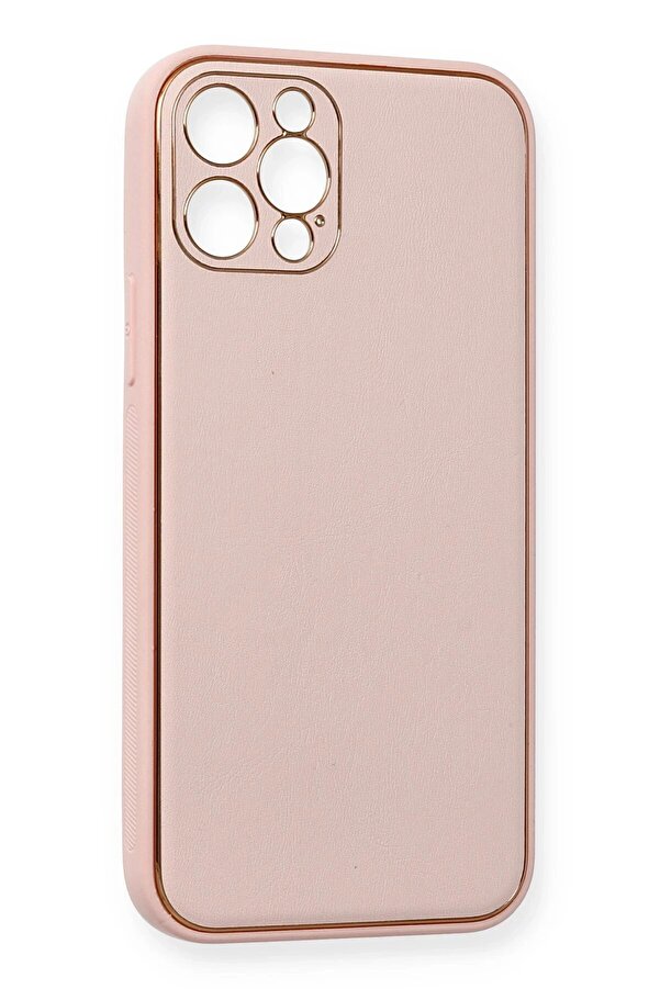 İphone 12 Pro Kılıf Coco Deri̇ Si̇li̇kon Kapak - Pembe - Dropx2632-9137