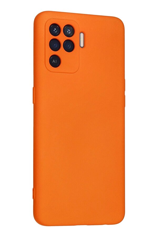 Oppo Reno 5 Li̇te Kılıf Nano İçi̇ Kadi̇fe Si̇li̇kon - Turuncu - Dropx8089-6157