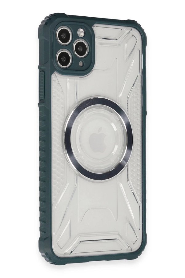 CepteToptan iPhone 11 Pro Max Kılıf Prag Magneticsafe Kapak - Koyu Yeşil - DROPX5861-6042