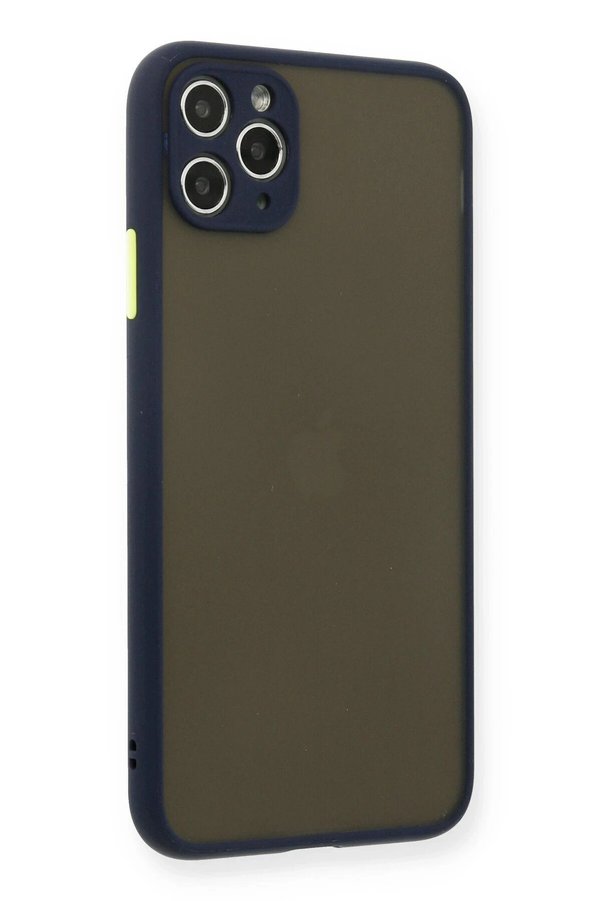 İphone 11 Pro Max Kılıf Montreal Si̇li̇kon Kapak - Laci̇vert - Dropx6837-6558