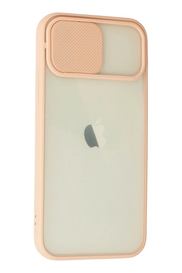 İphone 12 Kılıf Palm Buzlu Kamera Sürgülü Si̇li̇kon - Pembe - Dropx9830-4487