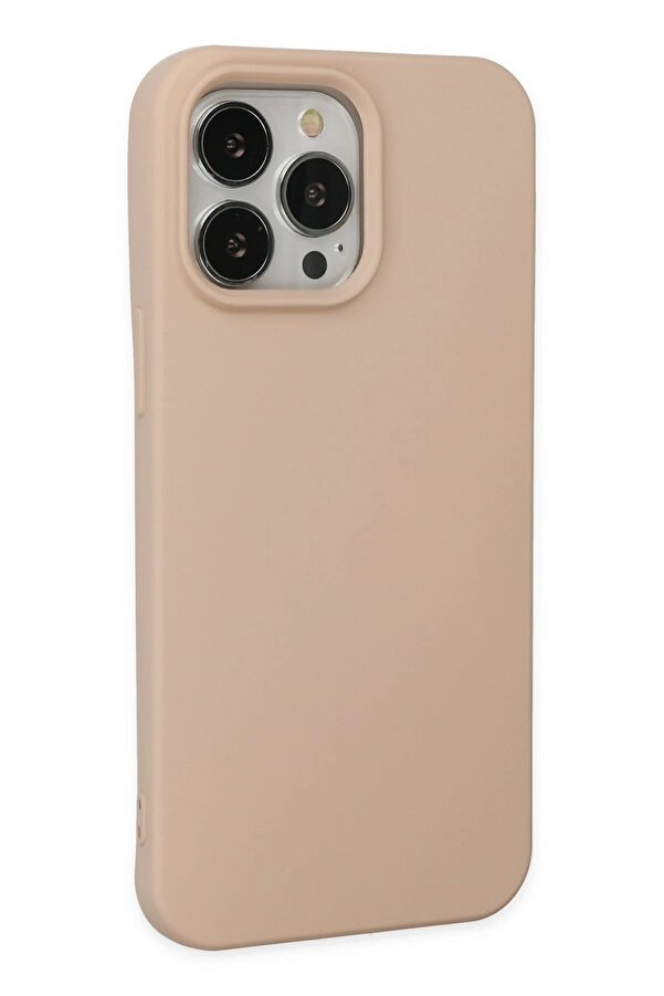 İphone 14 Pro Kılıf Nano İçi̇ Kadi̇fe Si̇li̇kon - Pudra - Dropx2447-2716