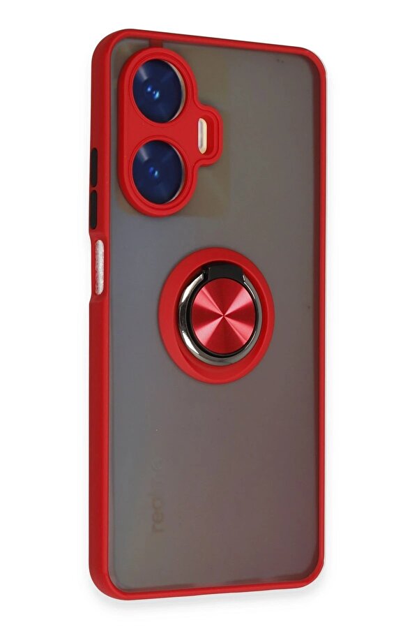 Realme C55 Kılıf Montreal Yüzüklü Si̇li̇kon Kapak - Kırmızı - Dropx1269-4668