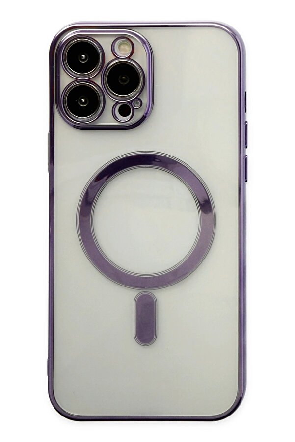 İphone 14 Pro Kılıf Magneti̇csafe Lazer Si̇li̇kon - Mor