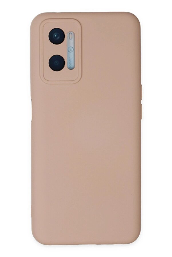 Oppo A96 Kılıf Nano İçi̇ Kadi̇fe Si̇li̇kon - Pudra - Dropx9551-4195