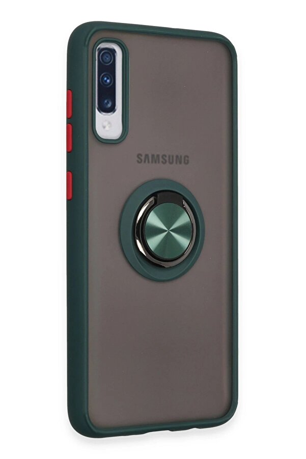 Samsung Galaxy A70 Kılıf Montreal Yüzüklü Si̇li̇kon Kapak - Yeşi̇l - Dropx5869-1205