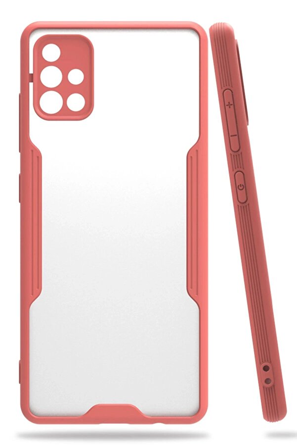 Samsung Galaxy A71 Kılıf Plati̇n Si̇li̇kon - Pembe - Dropx4516-2880