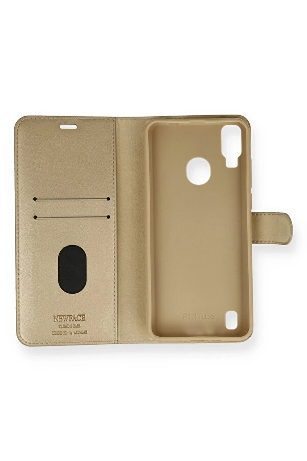 Reeder P13 Blue Kılıf Trend S Plus Kapaklı Kılıf - Gold - Dropx6756-4899