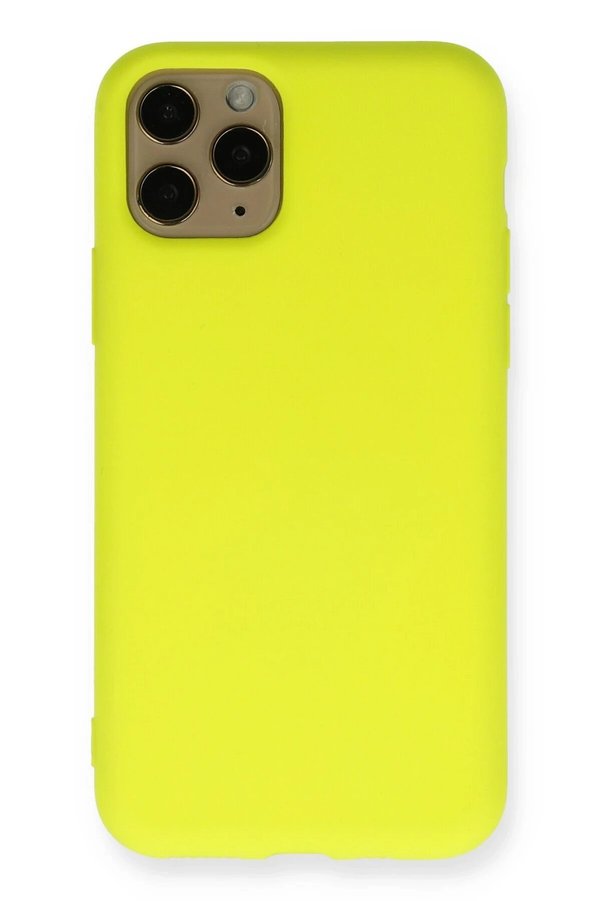 CepteToptan iPhone 11 Pro Kılıf Nano içi Kadife Silikon - Sarı - DROPX6309-3860