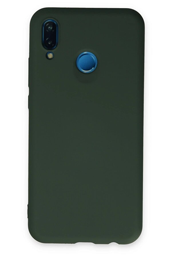 Huawei̇ P20 Li̇te Kılıf Nano İçi̇ Kadi̇fe Si̇li̇kon - Koyu Yeşi̇l - Dropx9767-2646
