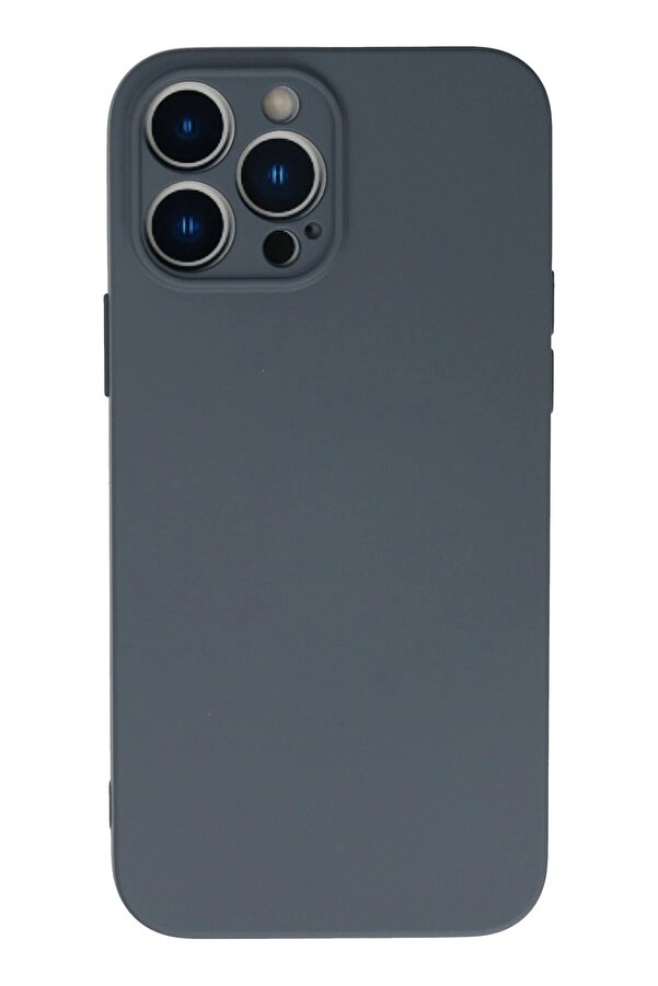İphone 13 Pro Kılıf Nano İçi̇ Kadi̇fe Si̇li̇kon - Gri̇ - Dropx3907-6211