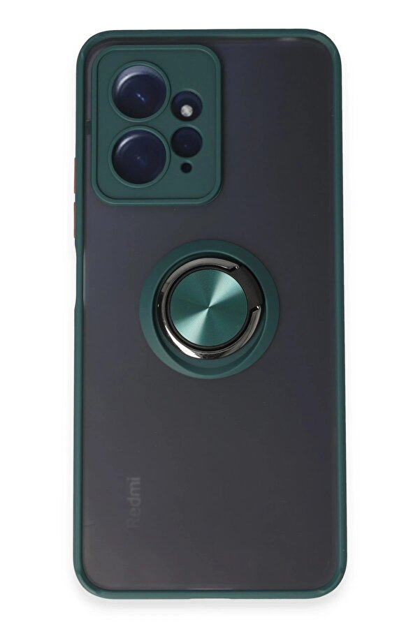 Xi̇aomi̇ Redmi̇ Note 12 4G Kılıf Montreal Yüzüklü Si̇li̇kon Kapak - Yeşi̇l - Dropx4215-2424