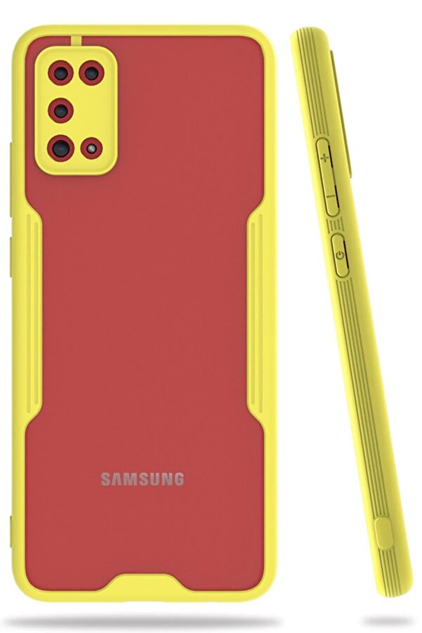 Samsung Galaxy A02S Kılıf Plati̇n Si̇li̇kon - Sarı - Dropx8228-3179