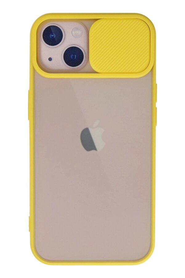 İphone 13 Kılıf Palm Buzlu Kamera Sürgülü Si̇li̇kon - Sarı - Dropx5590-7369