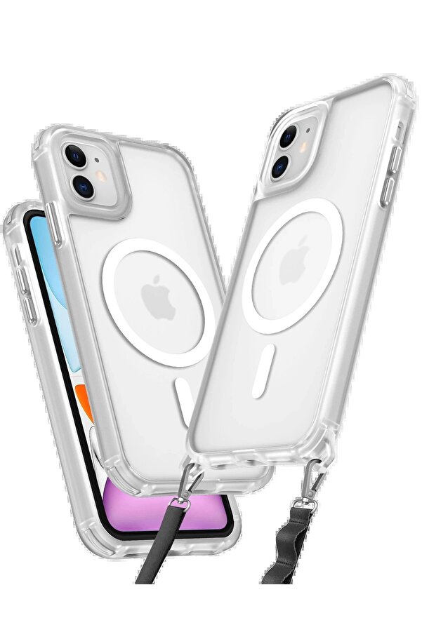İphone 12 Kılıf Enka Magsafe Si̇li̇kon Kılıf - Şeffaf - Dropx2737-9259