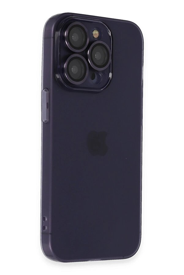 İphone 14 Pro Max Kılıf Luko Lens Si̇li̇kon - Deri̇n Mor - Dropx9393-1498