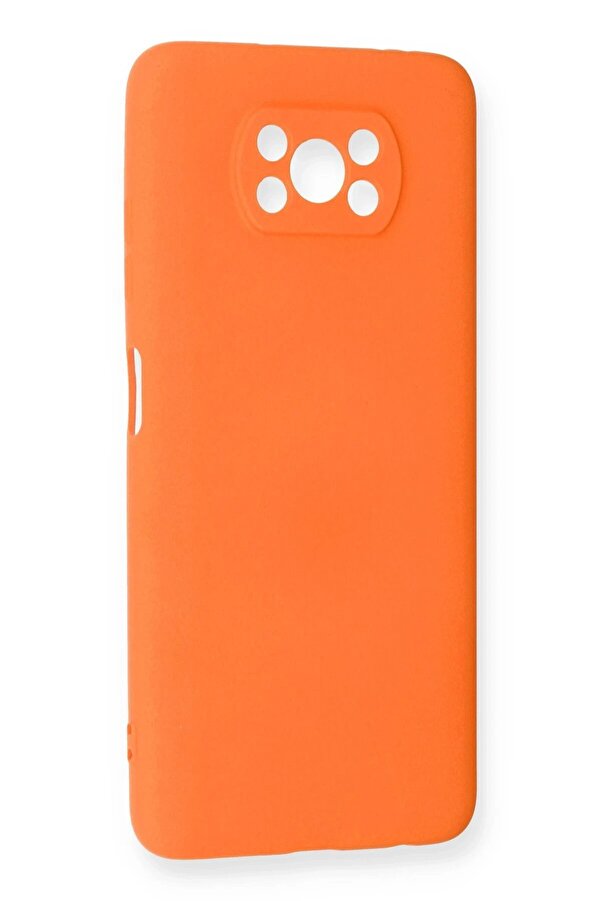 Xi̇aomi̇ Pocophone X3 Kılıf Nano İçi̇ Kadi̇fe Si̇li̇kon - Turuncu - Dropx8161-1661