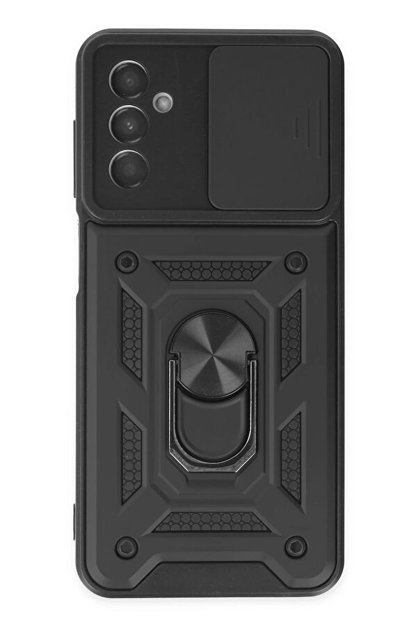 Samsung Galaxy A04S Kılıf Pars Lens Yüzüklü Si̇li̇kon - Si̇yah - Dropx3295-8611