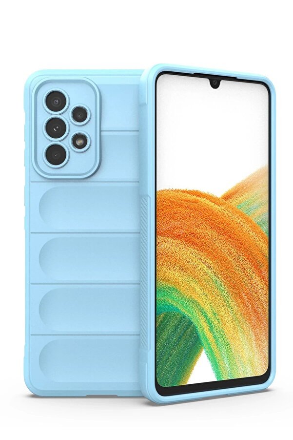 Samsung Galaxy A33 5G Kılıf Opti̇mum Si̇li̇kon - Sky Blue - Dropx2113-9575