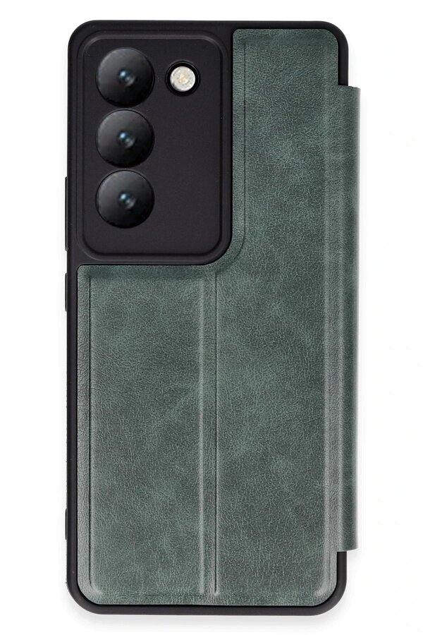 Vi̇vo V30 Li̇te 4G Kılıf Fli̇p Cover - Koyu Yeşi̇l - Dropx8257-9441